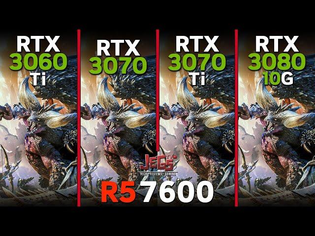 RTX 3060 Ti vs RTX 3070 vs RTX 3070 Ti vs RTX 3080 10G | Ryzen 5 7600 | Tested in 15 games