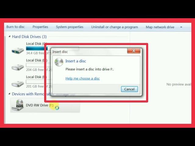 Pc | How To Fix Please insert A Disc Into Drive F Problem Solve