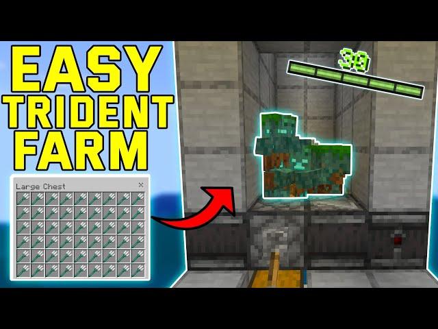 EASY Trident Farm Minecraft Bedrock 1.21+ (Bedrock/Mcpe/Ps4/Xbox)