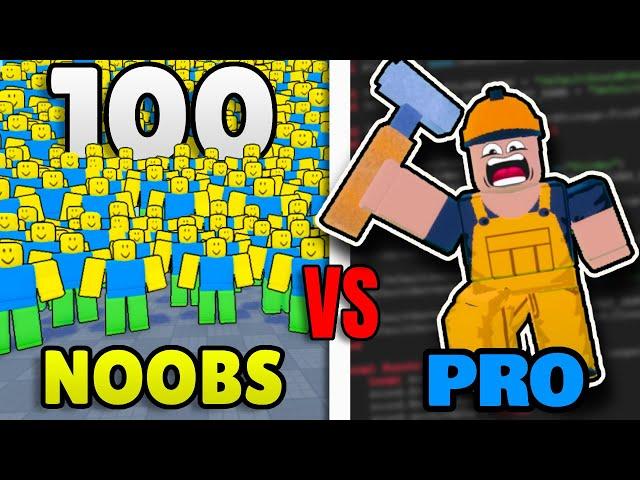 100 Noobs VS 1 Pro Developer