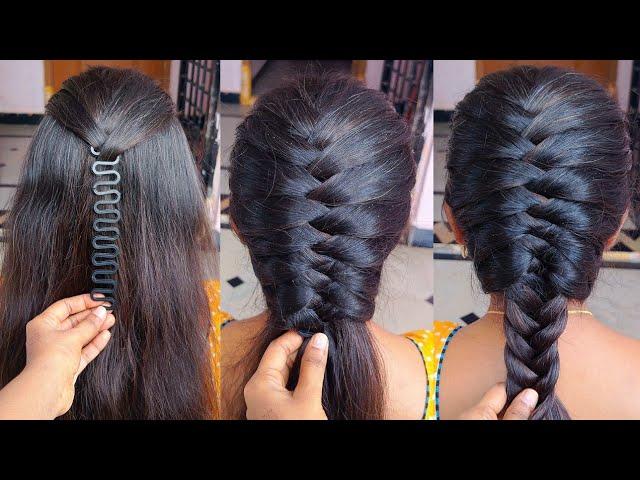 Beautiful French Braid Hairstyle Using Hair Braiding Tool| Simple Front Braid Hairstyle| #hairstyles