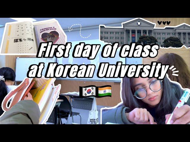 First day of class in South Korea !! | Indian in korea | University Vlog | Student Life Abroad