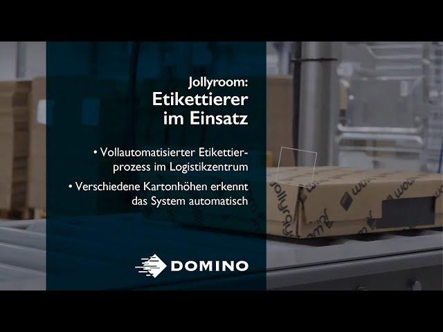 Vollautomatischer Etikettierprozess mit M230i-T4 im Jollyroom-Logistikzentrum | Domino Deutschland