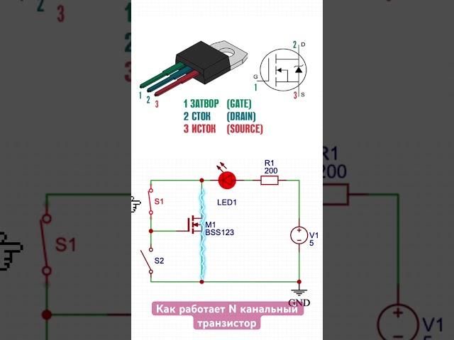 Как работает N канальный MOSFET транзистор.