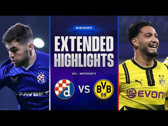 Dinamo Zagreb vs. Borussia Dortmund: Extended Highlights | UCL League Phase MD 5 | CBS Sports Golazo