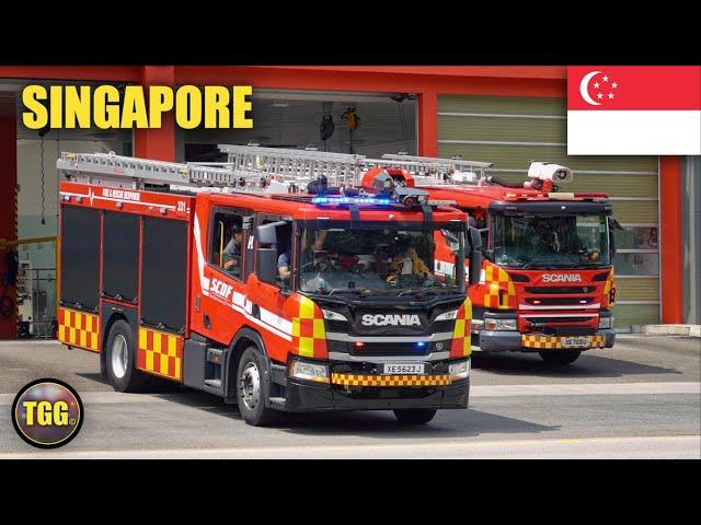 *FIRE CALL!* [Singapore] Fire Trucks & Ambulances Responding From Sengkang Fire Station