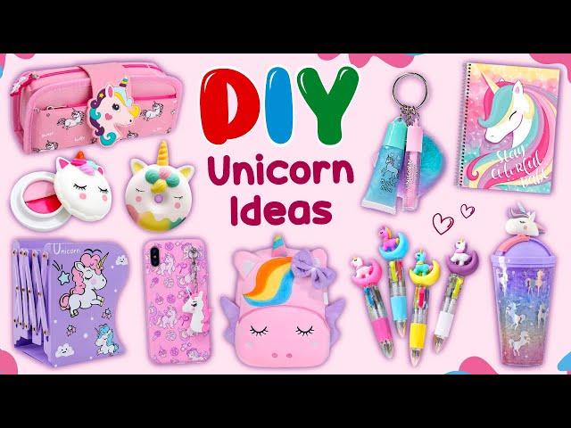 14 DIY - CUTE UNICORN IDEAS - Unicorn School Supplies - Room Decor and more…