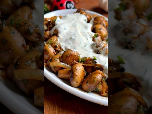 German Christmas Market Mushrooms with Garlic Sauce #christmasrecipe