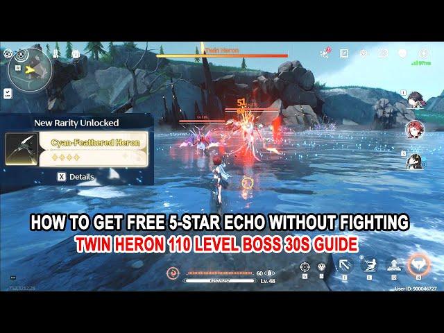 Wuthering Waves How to Get Free 5-Star Echo Without Fighting - Twin Heron 110 Level Boss 30s Guide