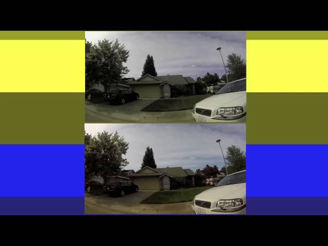 Deuteranopia (red/green colorblindness) filter video comparison