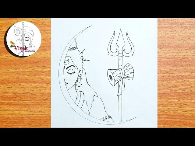 Easy Lord Mahadev Drawing for Beginners | Lord Shiva drawing Step by Step