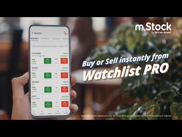 Buy and Sell from Watchlist PRO in 1 Single Click! Akal Lagao, mStock pe Aao.