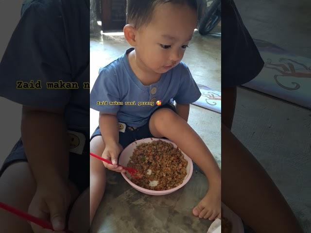 Zaid makan nasi goreng #nasigoreng #family #shortvideo #bubuzaid #toodler