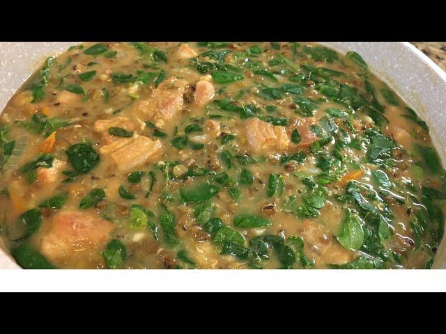 Ginisang Munggo at Malunggay at Baboy  || Mung Bean Soup with Moringa and Pork