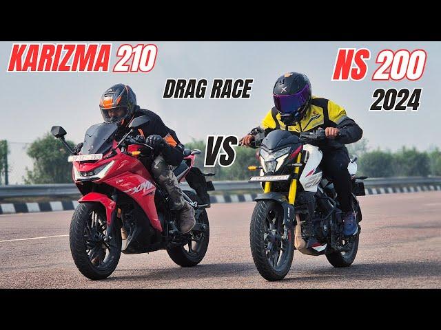 Hero Karizma Xmr210 Vs 2024 Bajaj Pulsar NS200 Dragrace