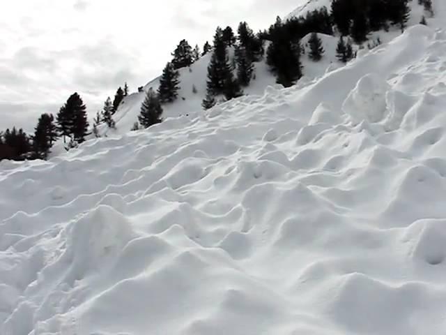 Fallen avalanche near rest-house Vihren