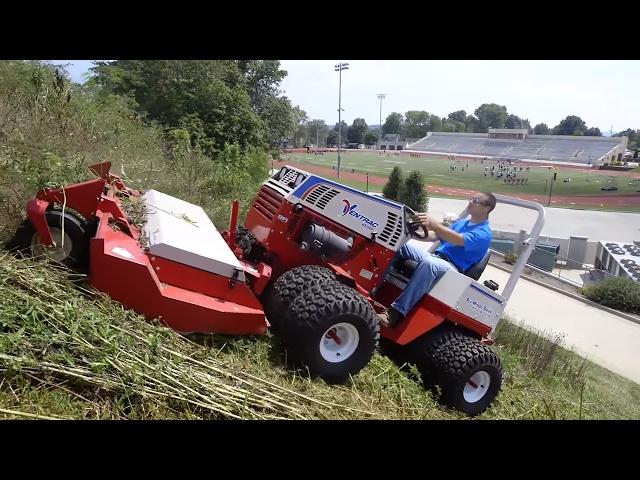 Mowing Thick Brush on a Steep Slope with a Ventrac