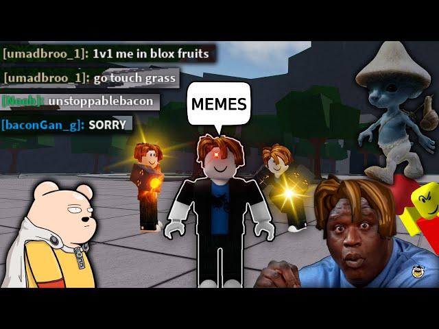"1v1 me in blox fruits" | The Strongest Battlegrounds Funny Moments | ROBLOX | MEMES