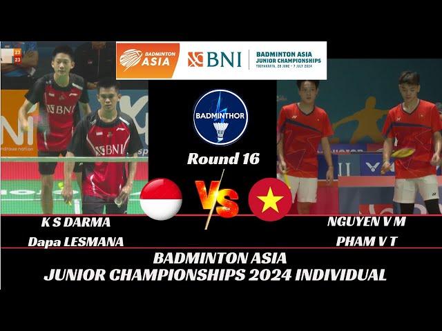 K S DARMA/Dapa LESMANA (INA) vs NGUYEN V M/PHAM V T (VIE)[MD] R 16 | BAC Junior 2024 INDIVIDUAL