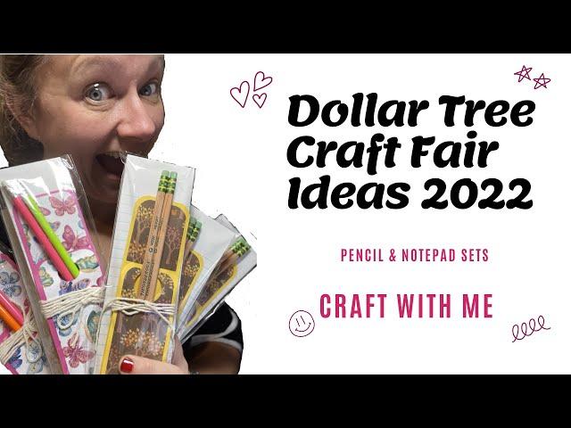 Craft With Me - Dollar Tree Craft Fair Ideas - Pencil & Notebook Sets - Super Easy - Dollar Tree WIN