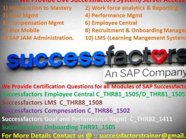 Successfactors Online Training