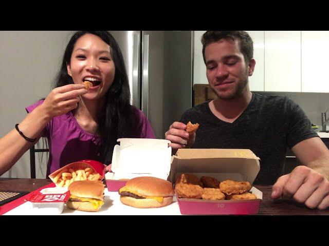 MCDONALDS COUPLES • MUKBANG! eating show TASTING CHALLENGE Big Mac, Cheese Burgers, McNuggets, Fries