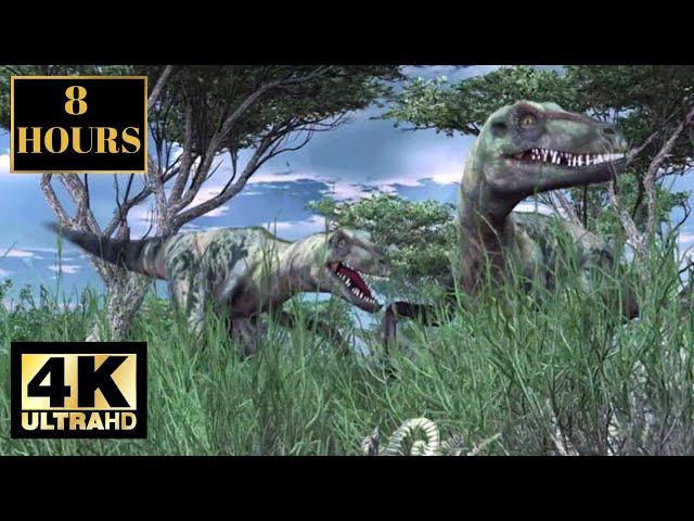 Dinosaur Wallpaper With Nature & Dinosaur sounds 4K 8 HOURS