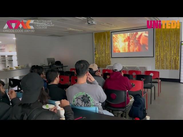 At ATMC, students enjoy watching a movie