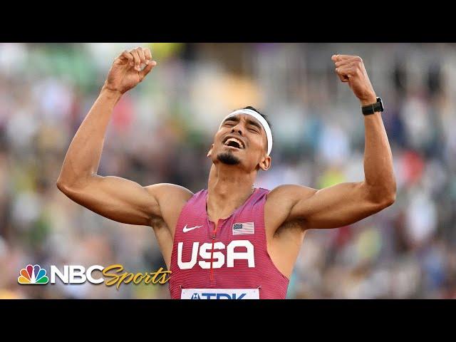 Michael Norman FINALLY GRASPS 400m World Title by holding off James in final steps | NBC Sports