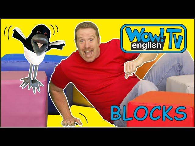 Blocks and Toys Playing with Steve and Maggie | Wow English TV