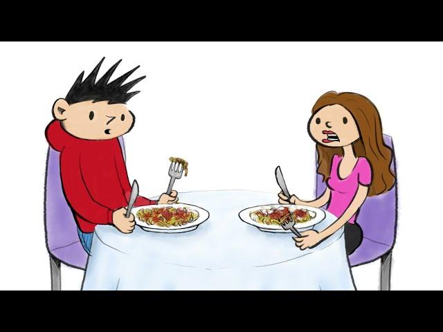 Online / offline dating awkwardness - socially awkward misfit on a date