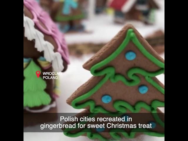 Polish cities recreated in gingerbread for sweet Christmas treat #shorts