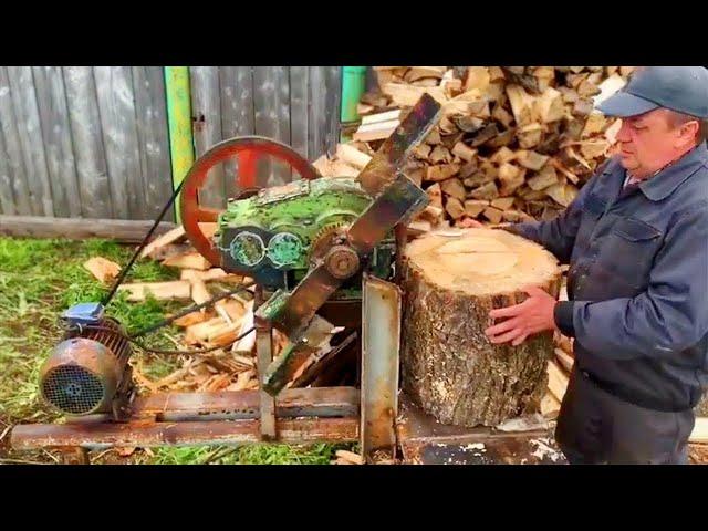 Amazing Homemade Firewood Processing Machines in Action, Fastest Powerful Wood Splitter Machines