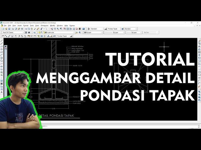 Autocad Tutorial - Cara Membuat/Menggambar Detail Pondasi Tapak Rumah Bertingkat