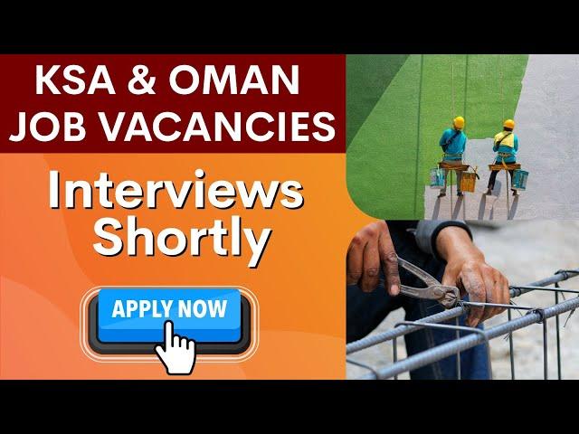 Saudi Arabia, Oman Jobs 2024 | Hiring for Construction, EPC, Oil & Gas, Maintenance & More, Huntsjob