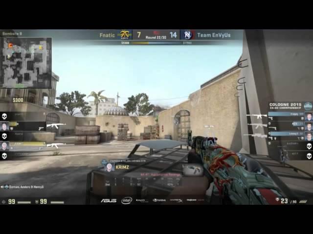 KRIMZ Ridiculous 1 vs 3 Clutch - Fnatic vs EnVyUS 23.08.15