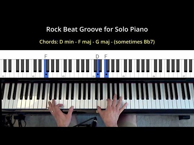 How to play a Rock beat for Solo Piano