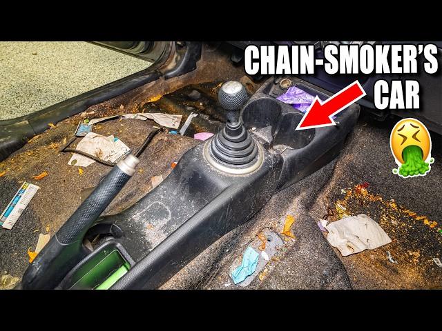 Cleaning a Chain-Smoker's NASTY Car!