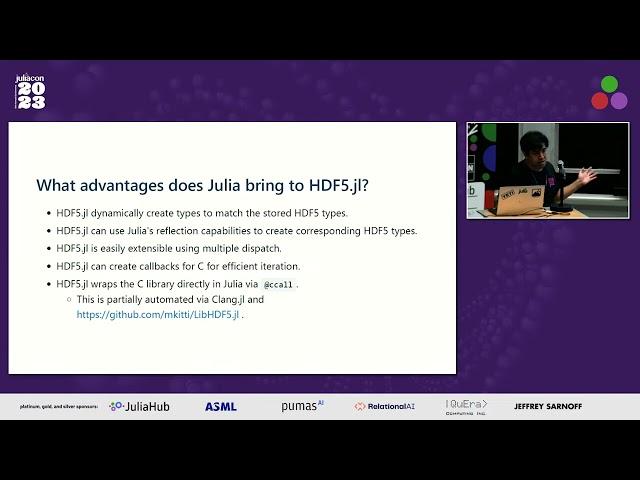 HDF5.jl: Hierarchical Data Storage For the Julia Ecosystem | Multiple Speakers | JuliaCon 2023