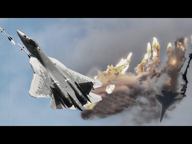 shock the world! A Russian Su-57 fighter plane managed to shoot down a US F-35 fighter jet