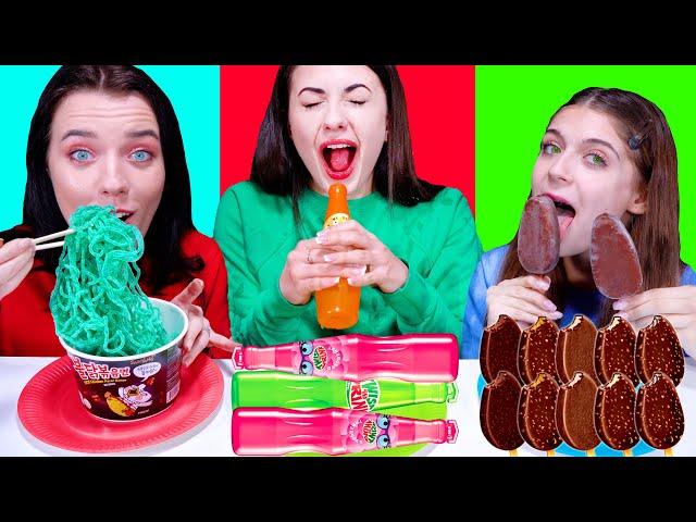 ASMR Real Food VS Jelly Chocolate Food Challenge By LiLiBu #2