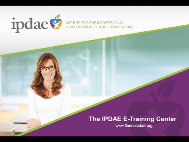 The IPDAE E-Training Center (Webinar)