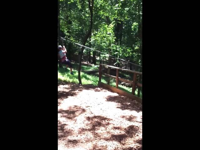 Becky does the zipline