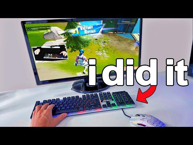 I Played Fortnite Season 3 on The WORLDS CHEAPEST KEYBOARD...