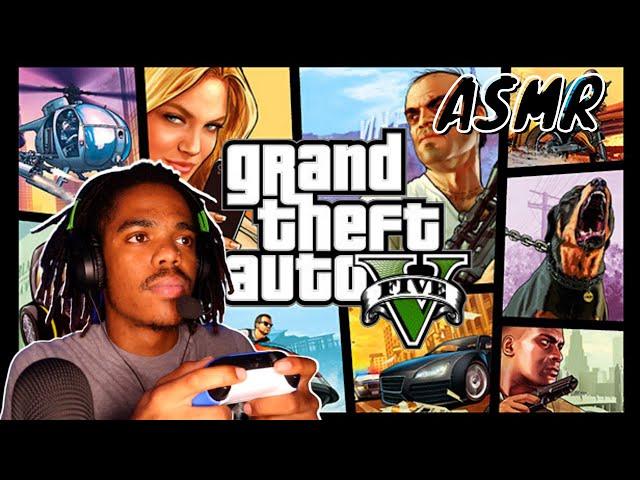 ASMR playing GTA 5 | controller sounds & gum chewing