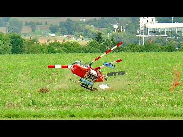 BRUTAL RC HELICOPTER CRASH !!! LAMA SA-315B TURBINE MODEL HELICOPTER FATAL END TOTAL DESTROYED