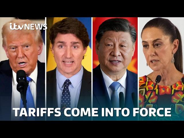 U.S. tariffs on Canada, Mexico and China come into effect | ITV News