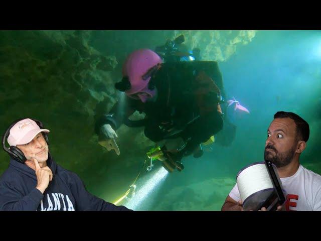 Divers React to cave divers tethering to the guideline