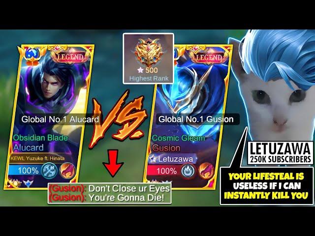 YUZUKE VS LETUZAWA (Global 1 Gusion) Lifesteal Vs Lightning Speed | Intense 1v1 Fight - Who Win? 