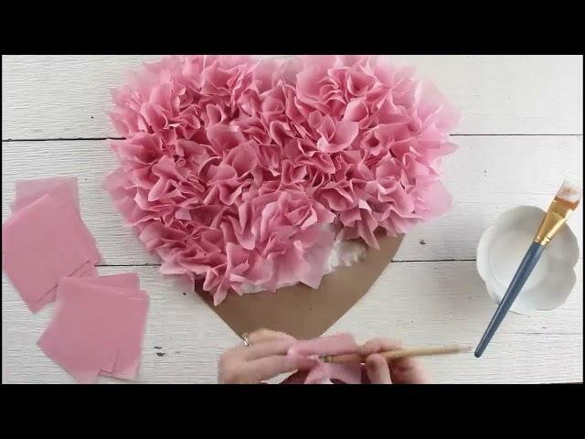 Tissue Paper Puffy Heart Valentine's Window Decoration - Easy Craft Project